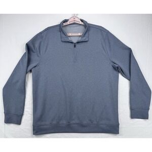Hickey Freeman Pullover Mens Large Heather Blue Quarter 1/4 Zip Long Sleeve